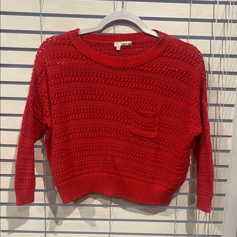 Abound Vibrant Red Crew Neck Sweater